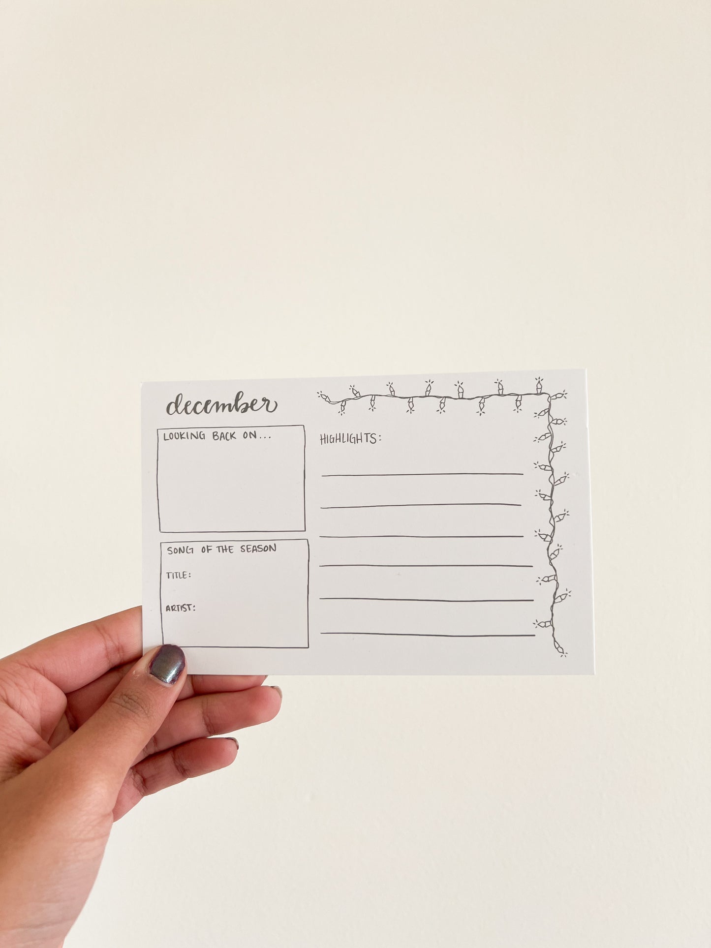Journal Cards: Custom monthly cards